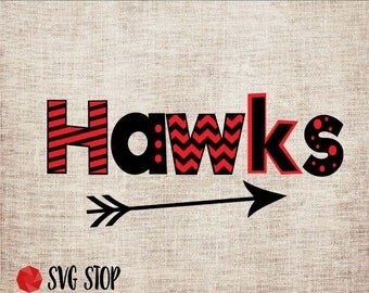 Hawks Monogram Frame - SVG, DXF, PNG, Jpg, Eps - Cut File - Silhouette, Cricut, Sublimation Printing - Instant Digital Download