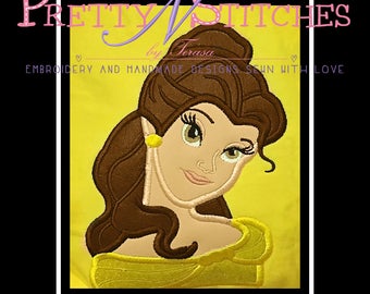 Applique Embroidery Design Inspired by Belle of Beauty and the Beast (4X4, 5X7 and 6X10 Hoop) Subway no included