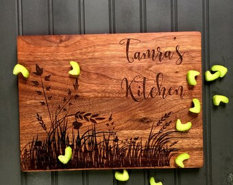 Cutting Board, Custom Cutting Board, Friend Gift,Kitchen, Christmas Gift, Gift for Mom, Engraved Board, Mahogany Cutting Board