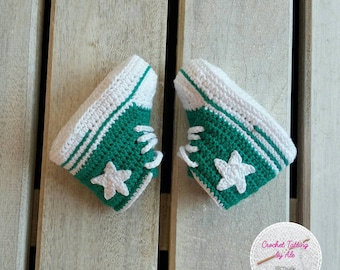Booties, crochet shoes converse-newborn-size 16-3-6 months
