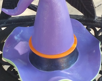 Witches Hat Beautifully Painted With Halloween Colors Chip and Dip