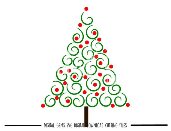 Download Swirly Christmas tree svg / dxf / eps / png files. Digital