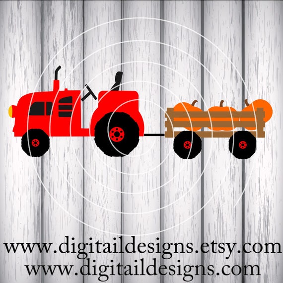 Tractor and Trailer SVG Pumpkin SVG png dxf etc fcm