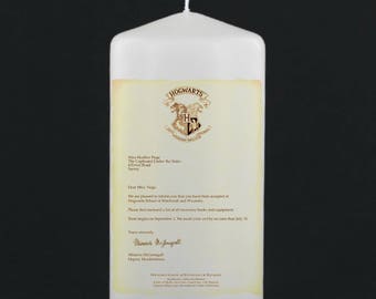 Harry Potter Candle - Acceptance Letter Pillar Candle, Hogwarts, Witchcraft