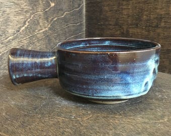 SECONDS Handmade Blue Shaving Bowl, Ceramic Wet Shave Bowl, Shaving Scuttle, Shaving Mug