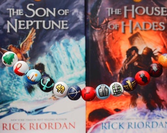 Complete Set of Percy Jackson/ Heroes of Olympus Bead Necklace ** now featuring glow in the dark trident bead**