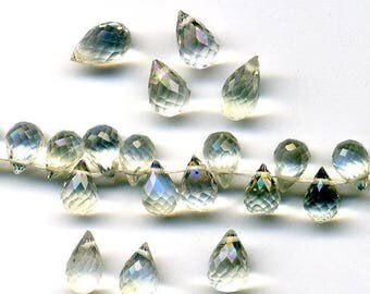 2 Moonstone briolette, 2 hole, size 6 x 4 mm