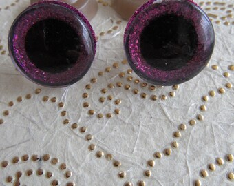 Beanie Boo 20 mm purple colored eyes, sparkling safety eyes purple,safety eyes 20 mm purple, dolls eyes 20 mm,toy eyes sparkling 20 mm