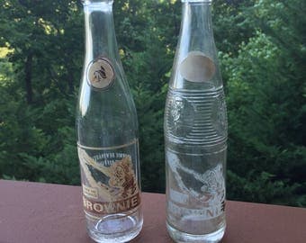Pair of Old Brownie Soda Bottles-2 Different Styles