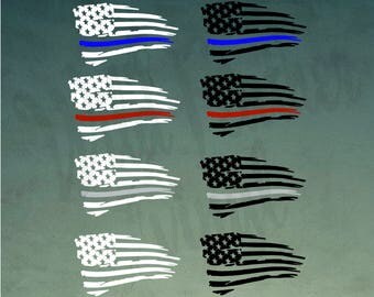 American Flag, Police Decal, Thin Blue Line Decal, Correction Officer, Fire Fighter, Car Decal, Yeti Decal, Cup Decal, Police Decal, Sticker