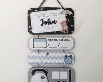 Hospital door hanger sign