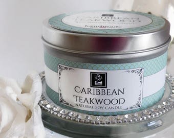 Soy Candle Caribbean Teakwood (No. 31) Natural Aromatherapy | 3 Sizes Available