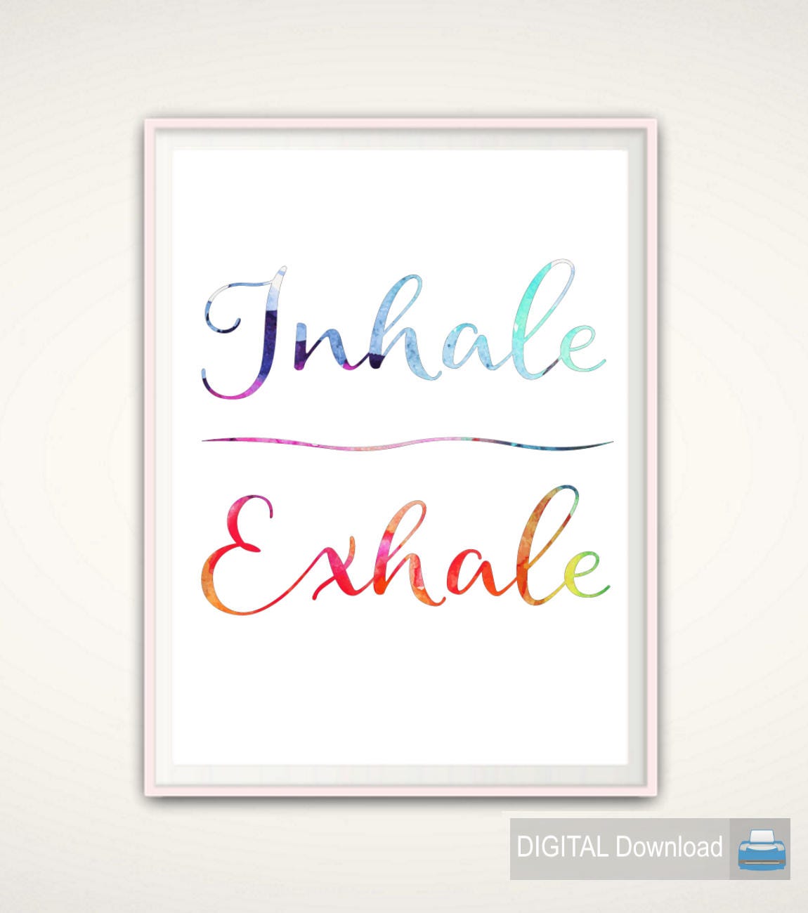 Inhale Exhale Print Yoga Studio Decor Pilates Poster