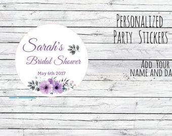 Watercolor Floral Personalized Thank You Bridal Shower Stickers, Favor Tags, Labels, Wedding Labels, Wedding Favour Stickers, Wedding Ideas