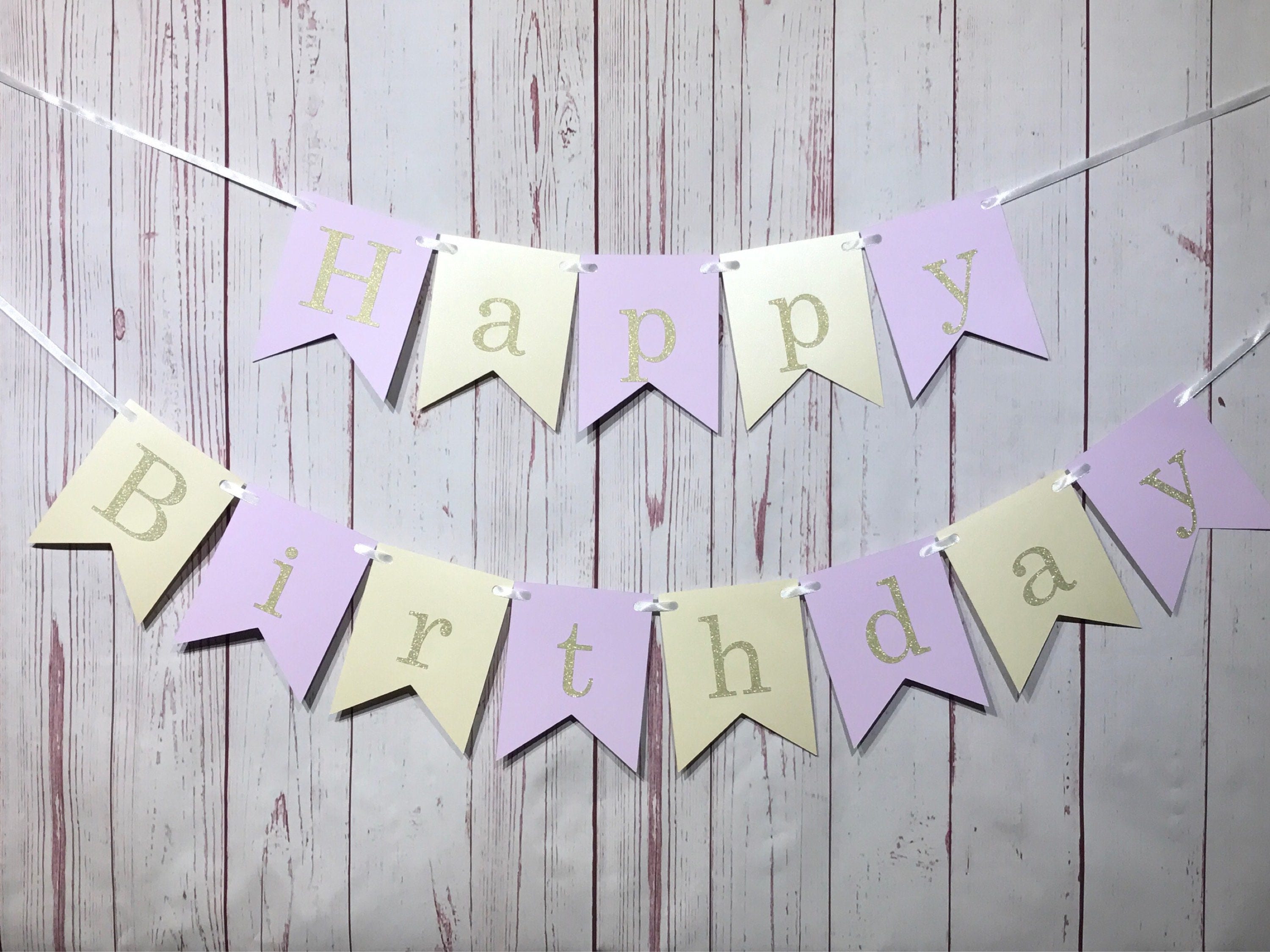 Purple Gold Birthday Banner Girl First Birthday 1st Birthday