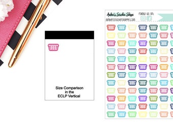 Multicolored or Black Mini Laundry Basket Icon Planner Stickers