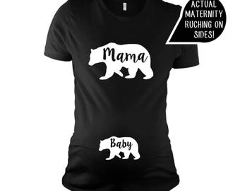 Pregnancy Announcement Shirt Maternity Shirt Mama Bear Shirt Baby Bear Shirt Baby Reveal Funny Maternity Mama Bear Baby Bear Matching