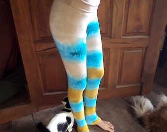 Cheshire Cat leggings/Leggings / Yoga Leggings/Tribal/ Dalto/Braided art/cut out Leggings/Striped tie dye leggings/ Tie dye Leggings