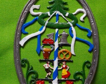 Beautiful Vintage German Maypole Wall Hanging. Stunning One of a Kind Vintage German May