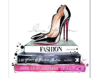 Christian Louboutin Print, Louboutins, louboutin print, Fashion print, Fashion Illustration, Fashion Wall Art, christian louboutin wall art