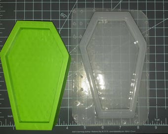 Coffin Plastic Mold, bath bomb mold, soap mold, candle mold, casket mold, large mold, bubble bar, lush bath bomb, resin mold, flexible mold