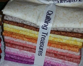 SALE** 15 Fat Quarters - Quilting Treasuers - Warm Colors - Light Bundle - Last one in the small batch