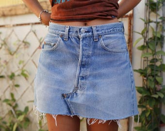 Summer Skirt, Mini Skirt, High Waisted Skirt, Festival Skirt, Skirt with Pockets, Jean Skirt, Blue Denim Skirt, Levis Skirt, Levi Skirt