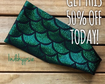Mermaid, Mermaid Headbands, Green Headbands, Ariel, Fitness Headbands, Athletic Headbands, Disney, Running Headbands, Princess, Sweatbands