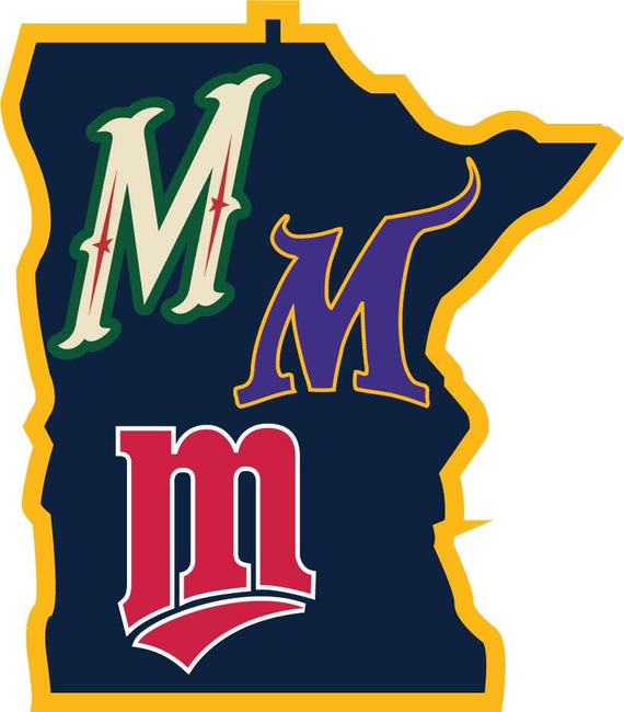 Minnesota Fan Sport Teams Vinyl Sticker Decal Combo Combined