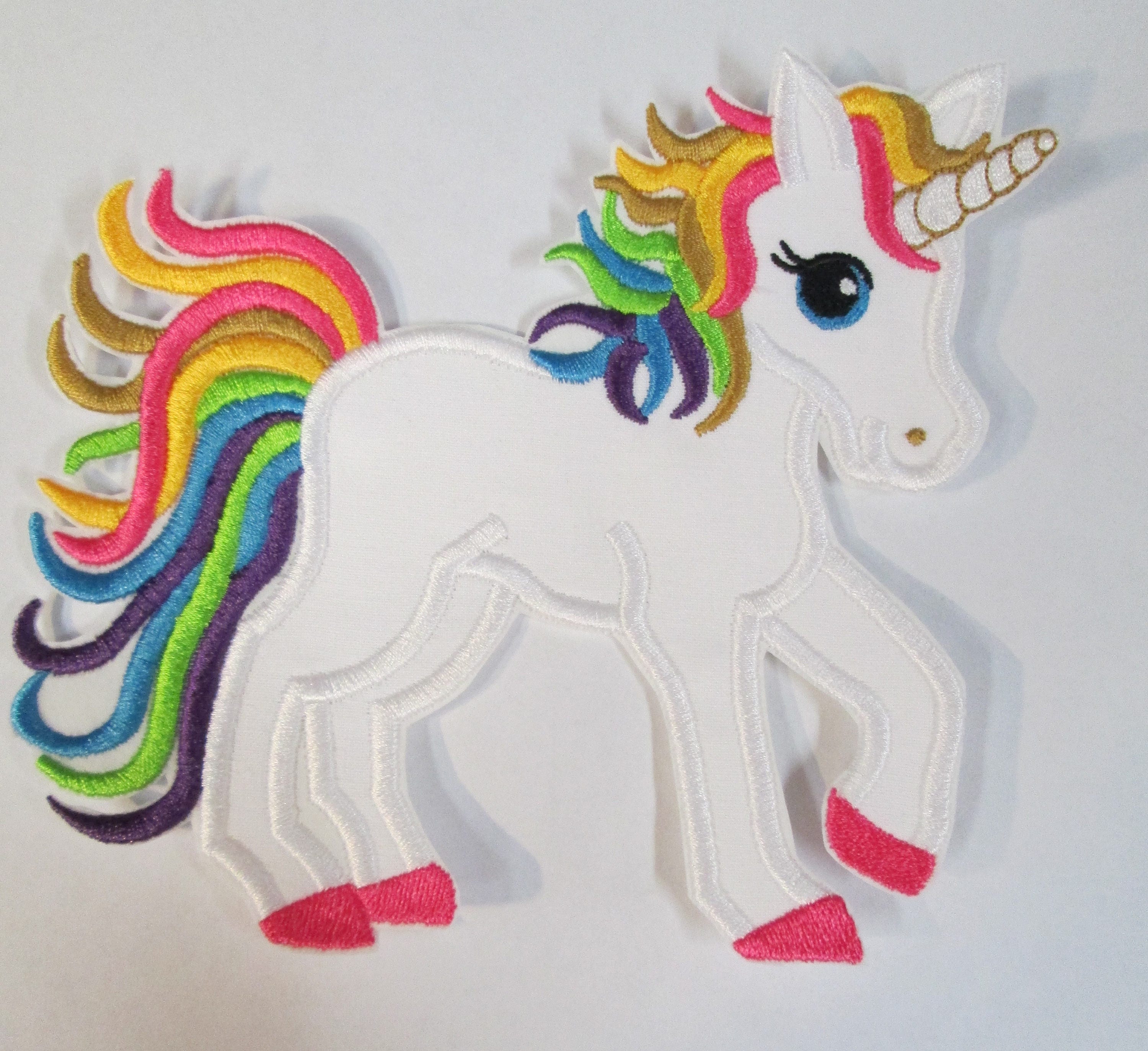 Download Rainbow Unicorn Fabric Embroidered Applique Design Patch