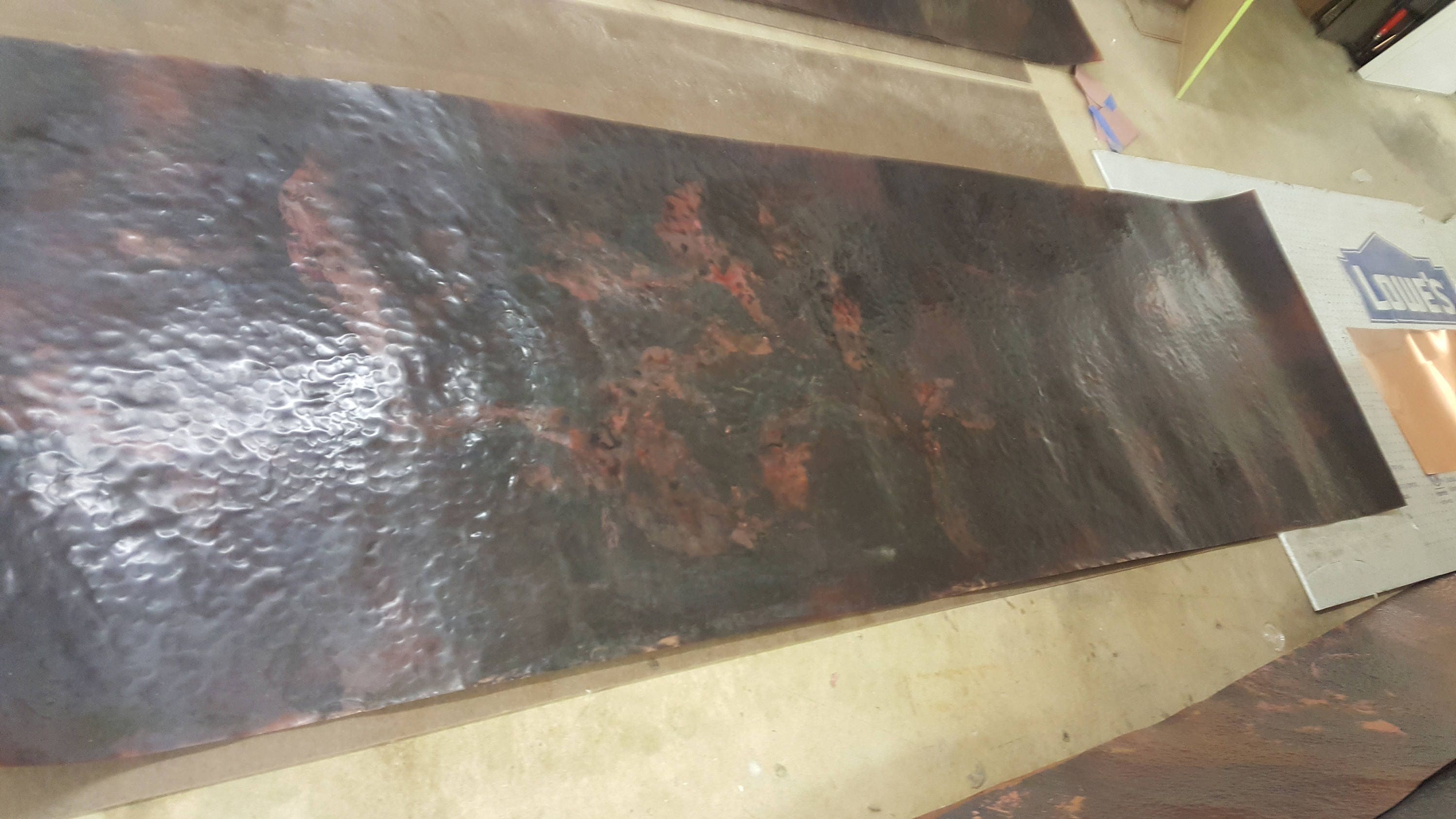 Hammered Copper Sheet Rustic Finish