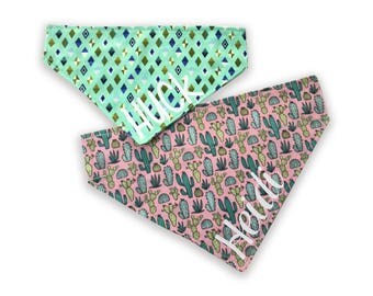 Dog Collar Bandana, Slip on Bandana, Dog Bandana, Personalized Dog Bandana, Floral Dog Bandana, Floral Bandana