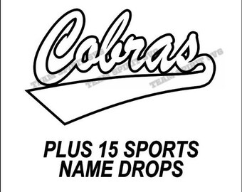 Cobras Swoosh Download Files - SVG, DXF, EPS, Silhouette Studio, Vinyl Cutting Files, Digital Cut Files - Use with Cricut and Silhouette