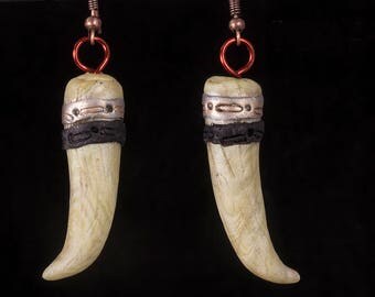 Faux bone polymer clay earrings