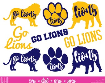 9 Lion SVG - Go Lions - Lions Football - High School or Little League Team - Lions svg - Lion Baseball