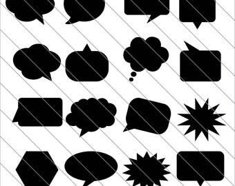 Speech Bubbles Silhouettes SVG, Speech Bubbles Clipart,Bubbles svg Cut File,DXF,PNG Use with Silhoutte Studio & Cricut Instant Download