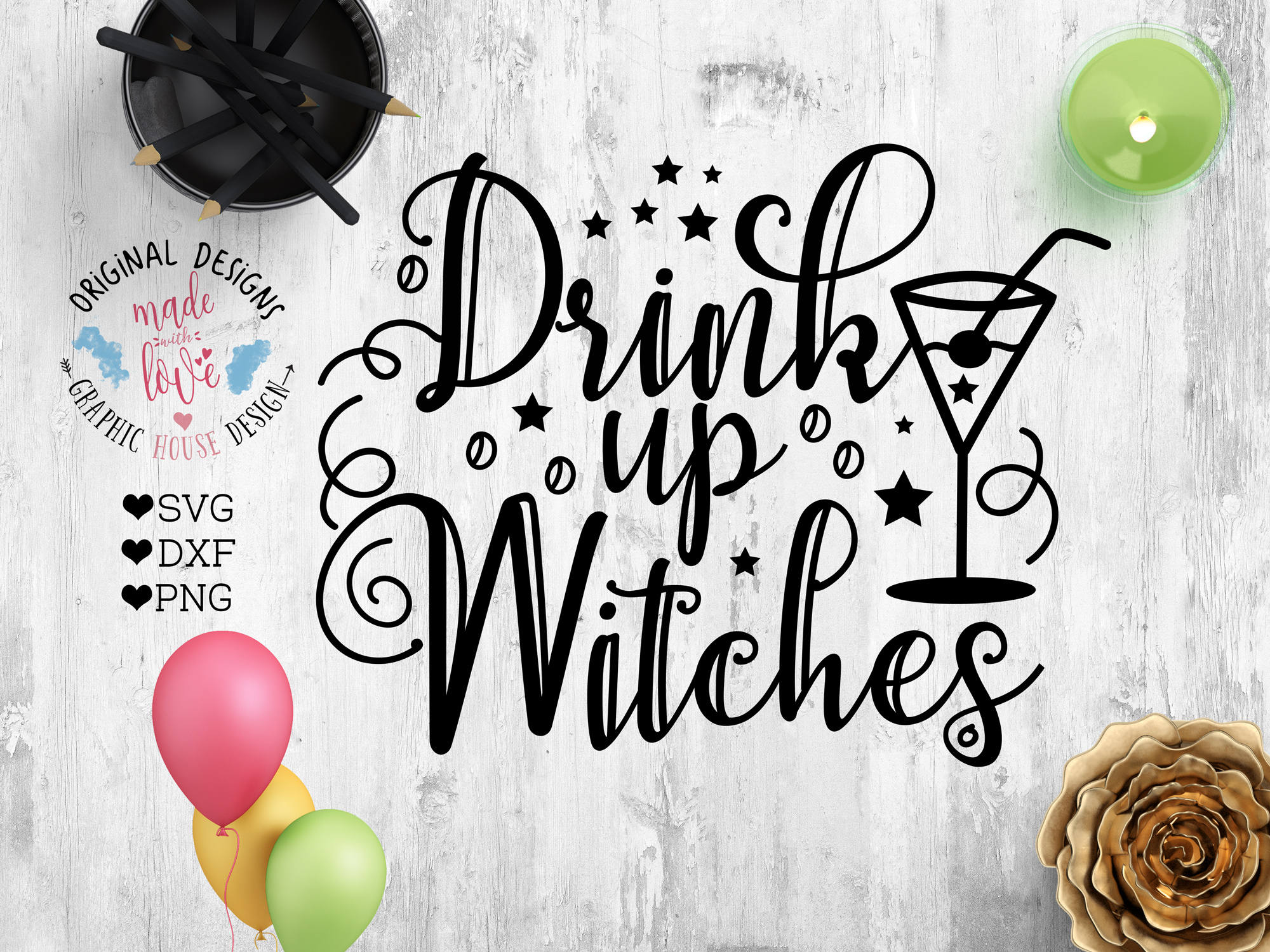 Download Halloween SVG Drink Up Witches Cut File in SVG dxf PNG