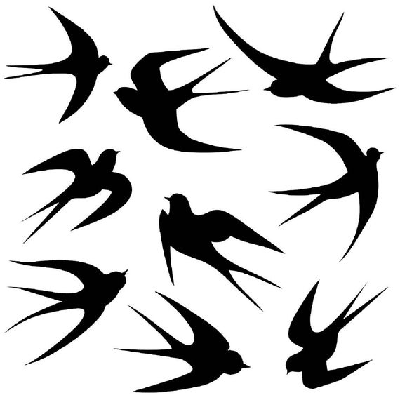 swallows profile stencil 5 formats stencils svg dwg dxf png