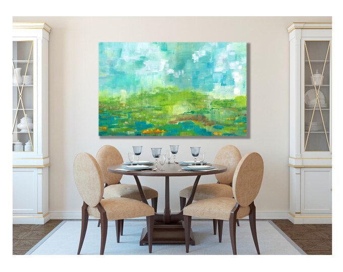 Monet Style Print - Impressionism, Claude Monet, Canvas Wrap Painting, Large Modern Painting, Large Abstract Painting, Above Couch, Table