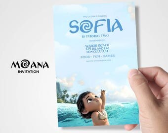 Moana Invitaion, Moana Birthday, Moana Birthday Invitation, Moana Party, Moana Card, Moana Flyer, Girls Birthday Invitation, Baby Moana