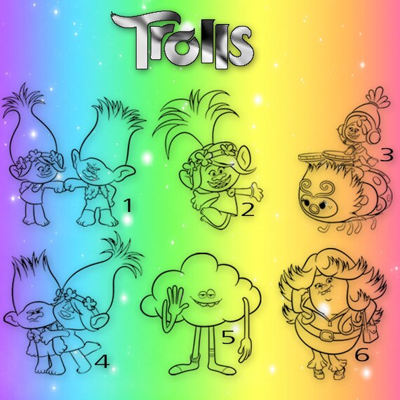 Trolls Vinyl Decals Choose your design Color and Size