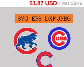 Sale 25% - Chicago Cubs logo in SVG / Eps / Dxf / Jpg files INSTANT DOWNLOAD!