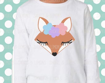 Fox svg, fox face svg, girl fox svg, woodland svg, SVG, DXF files, Deer cricut file, baby svg, girl svg, Floral svg, woodland animals, deer