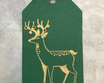 Reindeer gift tags | Etsy