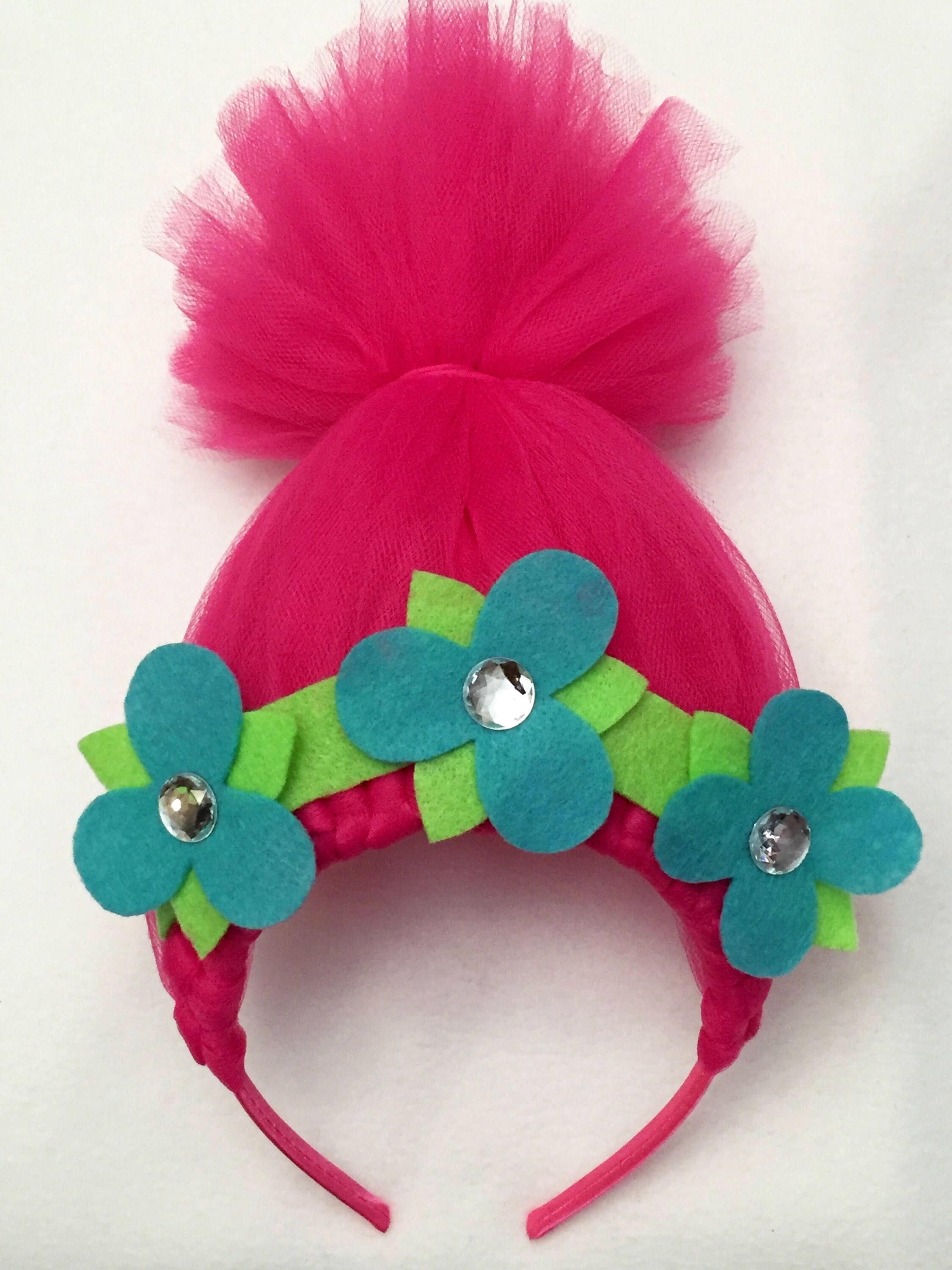 trolls headband trolls poppy headband trolls hair pink