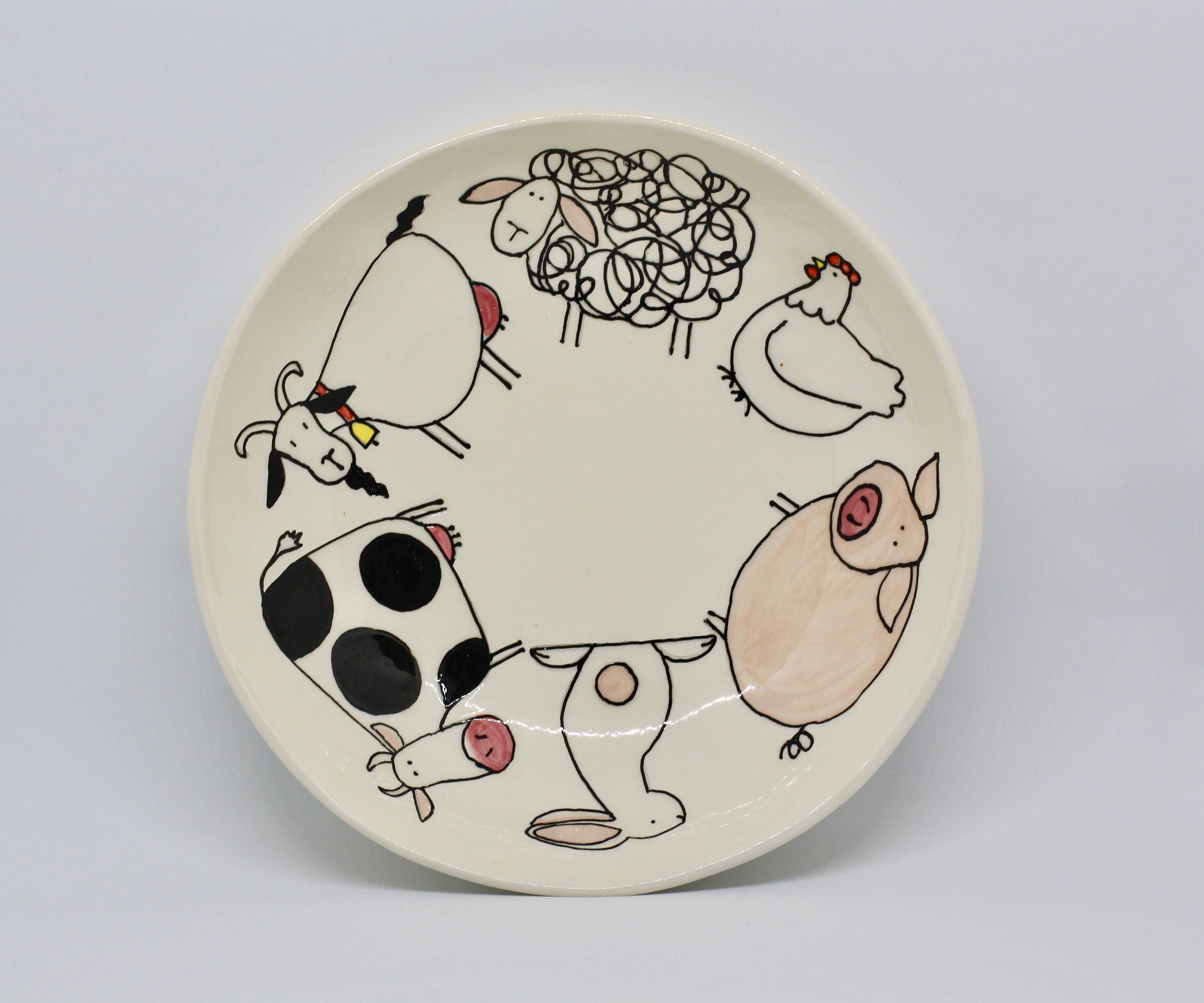 Farm Animals bowl handmade ceramic bowl ceramic bowls