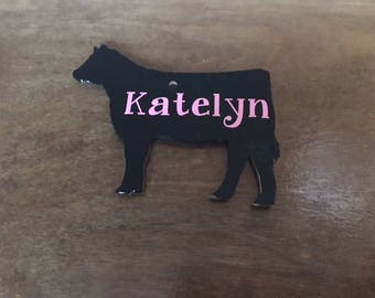 Show Heifer, Show Heifer Keychain, Show Cattle, Cow Key Chain, FFA Key Chain, 4H Key Chain, Livestock Show, Keychain, Show Cow Key Chain