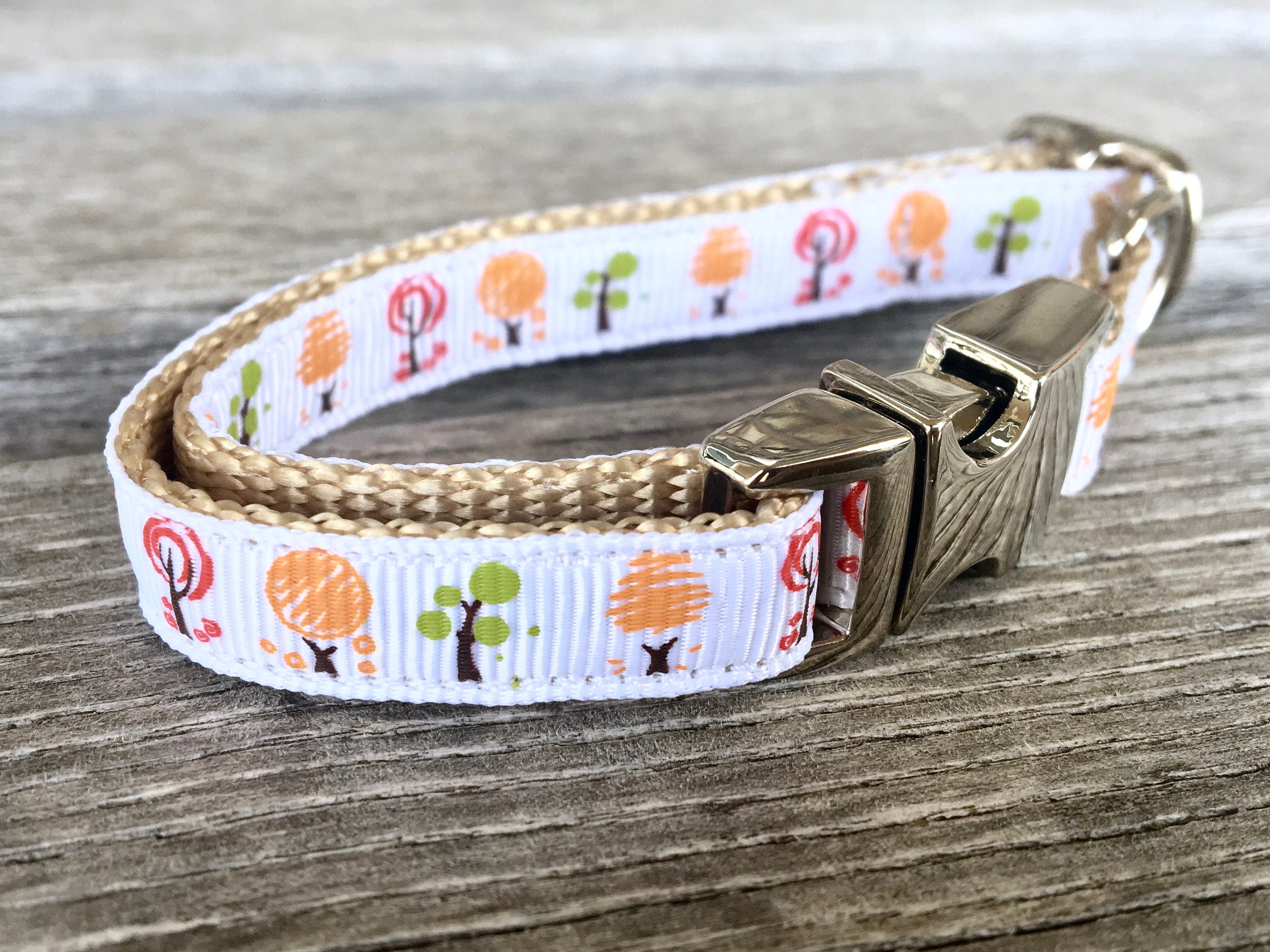 Happy Little Trees Teacup Dog Collar White Teacup Dog Collar