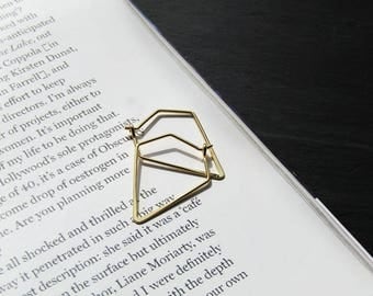 Diamond Hoops, geometric earrings, hoop earrings, minimalist earrings, gold hoops,gold earrings, statement earrings