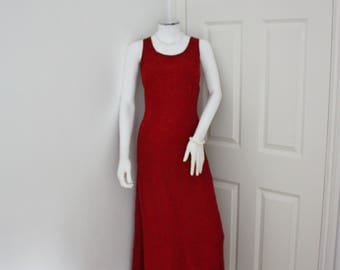 Red maxi dress, long red pinafore dress, 1990's clothes, summer dresses, Halloween dress , sleeveless dress, evening dress, holiday dress